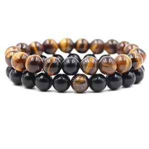 Pulseras con cuentas de hebras de piedra Natural de 10mm, abalorio ajustable para mujeres y hombres, amantes de la Yoga, accesorios de joyería de moda