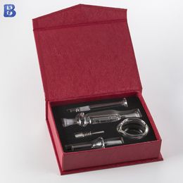 Kits NC de 10 mm Micro Paja Mini humo Tazón de vidrio con punta de acero inoxidable para tubería de agua Plataformas petroleras pequeñas