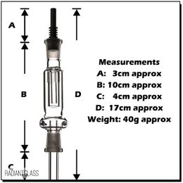 Hookahs 10MM Nector Collector kit con punta de titanio NC set tres piezas plataforma petrolera vidrio de alta calidad