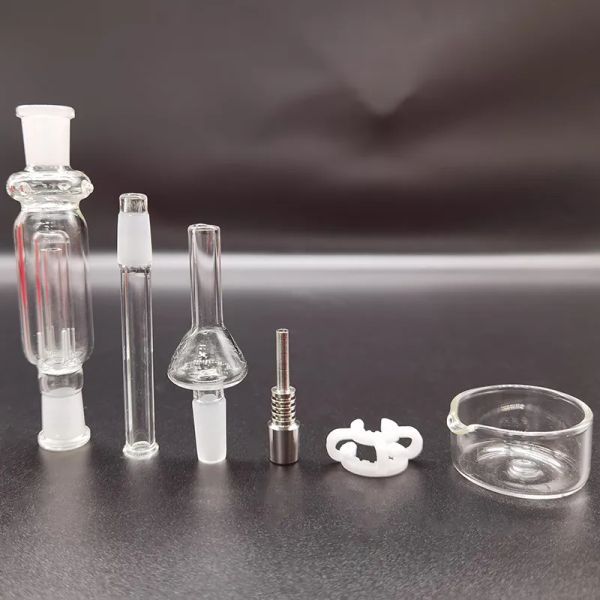 10mm Nectar Collector Kit Glazen Bong Rookaccessoires Micro NC Kits met 10mm Titanium Tip Omgekeerde Nagel Asvanger Dab Stro Olie Rig11 LL