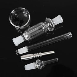 Kits de colector de néctar de 10 mm Humo Micro NC Vidrio Punta de acero inoxidable Paja Mini Nect Collect Kit Bong para tubería de agua Aceite pequeño