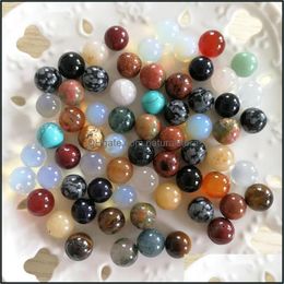10 mm niet-poreuze losse Reiki Healing Chakra Natuurlijke stenen bal Bead Palmkwarts Minerale kristallen tuimelen Gemstones Handstuk Home Decoratie