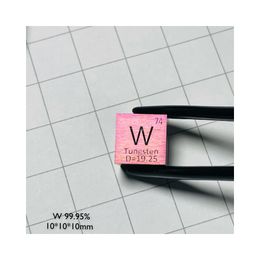 Cube en tungstène rose de 10mm, bloc W de haute pureté pour l'enseignement, l'exposition et les loisirs de Collection