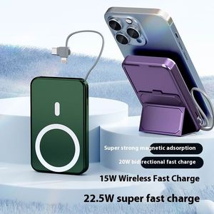 Le plus récent chargeur sans fil Power Bank Magsafe Battery 10000mAh 22,5 W Bracket magnétique de grande capacité Clip de dos Mobile Alimentation mobile pour iPhone Samsung