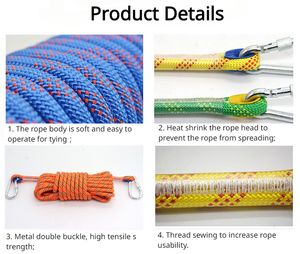 10 mm rotsklimtouw Outdoor touw Werkveiligheidstouw op grote hoogte Zweefsnelheid Afdaling Statisch touw Nylon klim- en klimtouw