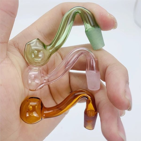 Bol à narguilé en verre transparent coloré en forme de S, 10MM, Mini tuyau de Shisha Portable, accessoires pour fumer, paille à boire réutilisable