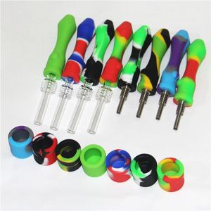 10 mm siliconen nectar waterpijp rookpijpkits met kwart tip titanium tips stick mini dab stro waterleidingen voor roken