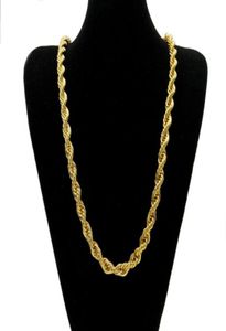 Chaîne Ed Corde de 10 mm d'épaisseur de 76 cm de long Collier lourd Hip Hop Gold Hip Hop pour MENS256W8944523