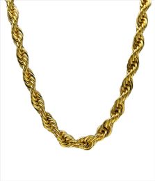 10 mm d'épaisseur 76 cm de long corde solide chaîne ed ed 24k Gold Silver plaqué Hip Hop Ed Collier lourd 160gram pour MENS5801820