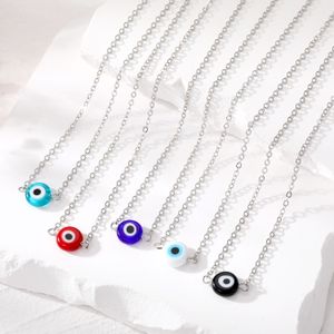 10 mm Turkije boze oog ketting voor vrouwenhars blauwe rode ogen hanger choker sleutelbeen ketting gelukkige kettingen voor sieraden