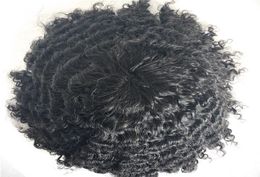 TOUPE TOUPE MENSE AFRO CURLY Wave 10 mm Toupee de cheveux humains en dentelle Full Lace pour hommes noirs Système de remplacement profond bouclé Remy Hair Lace Men Wig3609159