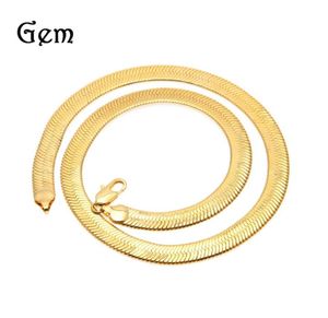 Cadena de hueso de 10MM de ancho, collar de espiga llamativo para hombre relleno de oro amarillo, 60cm 2072 Q24121759