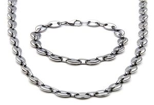 Bracelet à chaîne de liaison de 10 mm de large Bracelet à chaîne de liaison 14K Collier en acier inoxydable Costume Bijoux Boyfriend Cadeaux 7028249