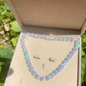 Chaîne en argent Sterling avec gros diamant scintillant de 10mm de largeur, bijoux Hip Hop Vvs Moissanite glacés, lien cubain