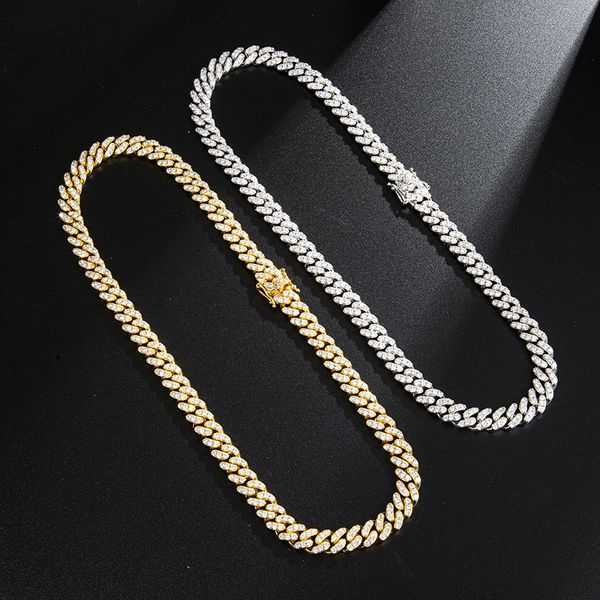 10mm largeur plaqué or glace CZ pierre cubaine chaîne collier Bracelet rappeur rue bijoux pour hommes offre spéciale