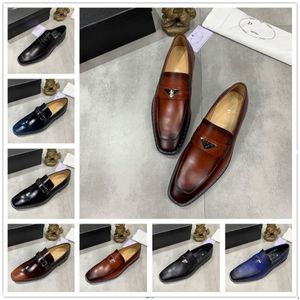 10Model 2023 Zomerontwerper Heren trouwschoenen bruin slip op luxe echt lederen merk Handgemaakte mode Britse trendstijl man kleding schoenen maat 38-46