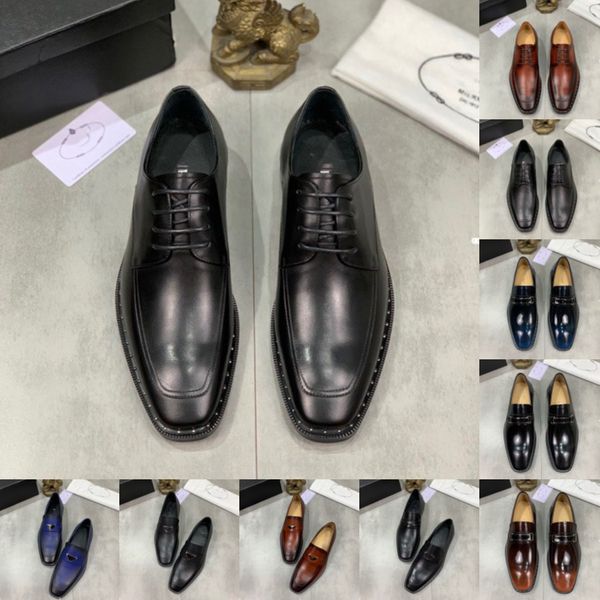 10Modelo 2024 Nuevo listado Hombres Zapatos de cuero de lujo Hombre Plano Clásico Hombres Diseñador Zapatos de vestir Cuero Italiano Formal Oxford Tallas grandes 38-45