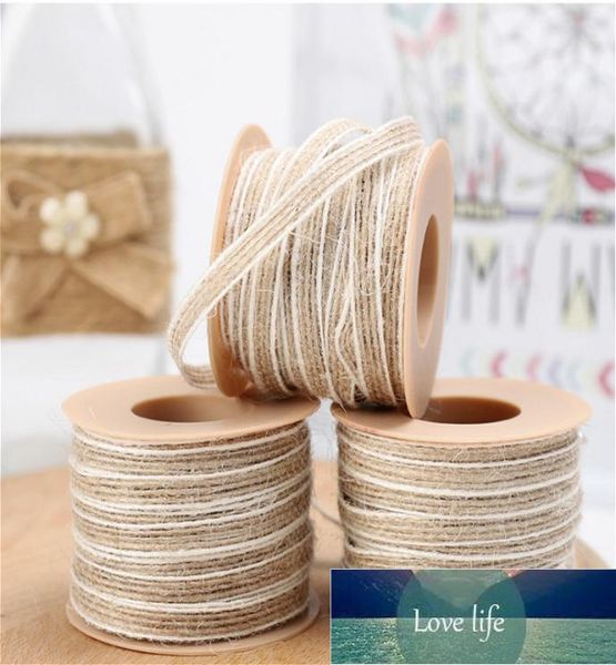 10mroll Jute Burlap Rolls Ruban Hessian avec dentelle Vintage Rustic Wedding Decoration Party Diy Crafts Christmas Gift Gift Packaging FA9307106