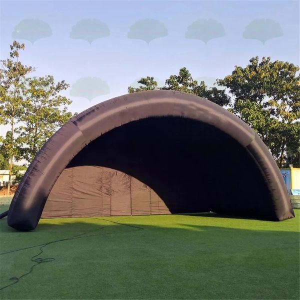 10mWx6mDx5mH Carpa inflable negra para exteriores, cabina en la azotea, refugio para conciertos aéreos, cubierta de marquesina tipo cúpula a la venta con soplador, envío gratis