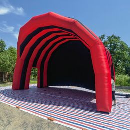 Tapa de la tapa del escenario inflable rojo y negro Oxford Dome Toof Canopy Marquee para conciertos al aire libre Eventos 10MWX6MLX5MH (33x20x16.5ft)