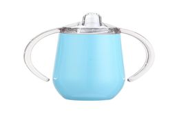 10oz Baby Sippy Cup 16 Colors Stainless Steel Kids Tumbler Duallayer Heat Insulation Leak Proof Infant Water Milk Bottle with Han3011810
