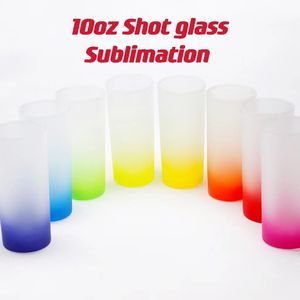 10oz sublimatie gradiënt shotglas 72 pc's per doos diy multi-kleuren wijnglazen bierbekering warmteoverdracht drink mokken groothandel groot