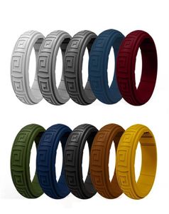 10pack Fashion nieuwste stijl siliconen ring 10 kleuren groep Rubber Wedding Bands men039s sport wear264E204N7430069