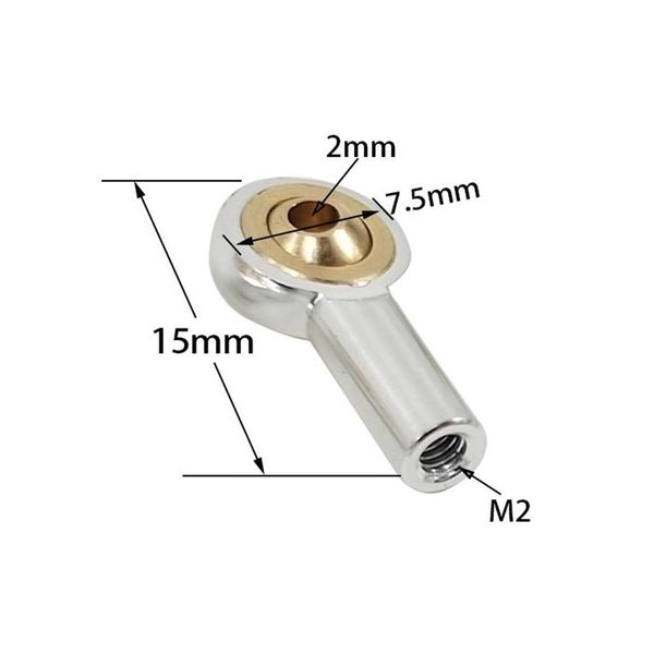 10 bola de metal M2 Bola de bola Bola de enlace Bola End Bola Bola Cabeza de bola de enlace para el modelo de bote de control remoto Modelo de repuesto Piezas de repuesto