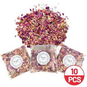 10 paquets de confettis de mariage naturel fleur séchée pétales de rose Pop nuptiale douche fête d'anniversaire décoration bricolage saint valentin cadeau