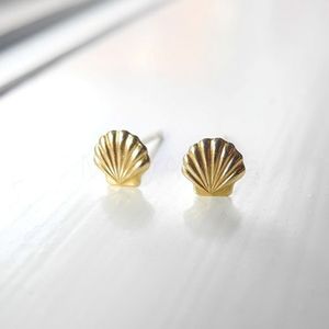 10pair Gold Silver Sea Clam Boucles d'oreilles Sheld Oreadd Stud Boucles d'oreilles Boucles d'oreilles plage