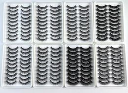 10 pares de pestañas postizas de visón 3D, 100 hechas a mano, naturales, suaves, tira completa, extensión de pestañas postizas, maquillaje, 10 estilos 4733567