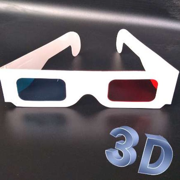 10 pares de gafas 3D universales a la moda/gafas 3D cian azul rojo gafas de plástico 3D anaglifo para proyector de ordenador de teléfono tv