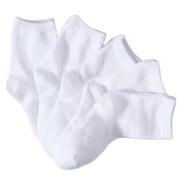 10 paires de chaussettes blanches pures pour enfants, pour bébés garçons et filles, en coton solide et respirant, Sport de 1 à 9 ans, 240124