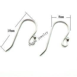 10 pares / lote de ganchos para pendientes de plata de ley 925 para manualidades DIY, joyería de moda, regalo de 18mm W045233Q