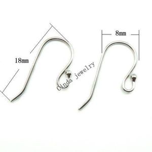 10PAIRS Lot 925 Sterling Silver Earring Hooks Finding For DIY Craft Fashion Jewelry Gift 18mm W045242LL