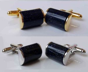 10pairs / partij Blauwe Sky Star Stone Cufflinks Boog Vorm Business Style Manchetknopen Heren Sieraden Accessoire Geheel