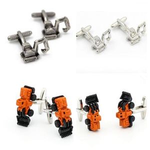 10pairs / partij Creatieve graafmachine Model Mini Digger Links Shirt Bottons Manchetknopen Heren Sieraden