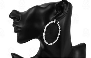 10pairs / partij sieraden hoogwaardige plating 925 Sterling zilveren oor hoepel oorbellen mode geschenken 51mm vervormde hyperbole grote oorring
