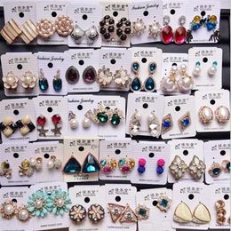 10 paires / lot mélange style mode boucles d'oreilles clou pour cadeau artisanat bijoux boucle d'oreille EA019 190a