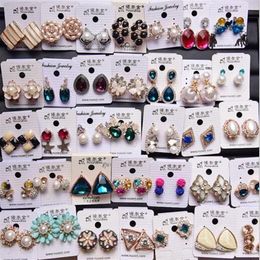 10 paires / lot mélange style mode boucles d'oreilles clou pour cadeau artisanat bijoux boucle d'oreille EA019 266I