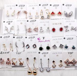 10 paires/lot Mix Style plaqué or boucles d'oreilles à la mode ne se fanent jamais pour les bijoux artisanaux cadeaux EA029 *