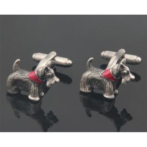 10pairs / partij Nieuwigheid Dog Schnauzers Links Animal Links Copper Shirt Manchetknop Heren Sieraden Accessoire Mode Gift