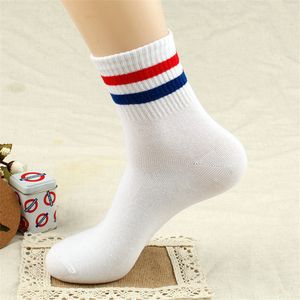 10 paires homme femmes cheville chaussettes chaudes mode printemps automne chaussettes chaussette blanc bleu rouge rayure pas cher en gros pour les amoureux