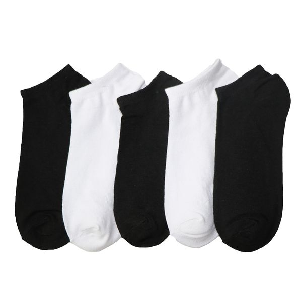 10 paires hommes chaussettes courtes noir blanc Style décontracté coupe basse cheville hommes pantoufles bouche peu profonde mâle bateau Meias