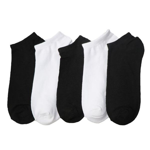 10 paires hommes chaussettes courtes noir blanc Style décontracté coupe basse cheville chaussons pour hommes bouche peu profonde mâle bateau Meias337H