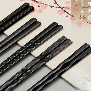 10 paires ensembles baguettes japonaises Sushi noir nouilles de restauration rapide bâtons de table coréenne.
