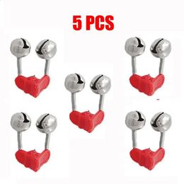 10PC 2/5/10 tallos de campana pequeños tanques de peces indicadores de mordedura herramientas accesorios de acero inoxidable alimentadores campanas de peces/cajas de alarma barcos de cebo Auger Fishing Red 240305