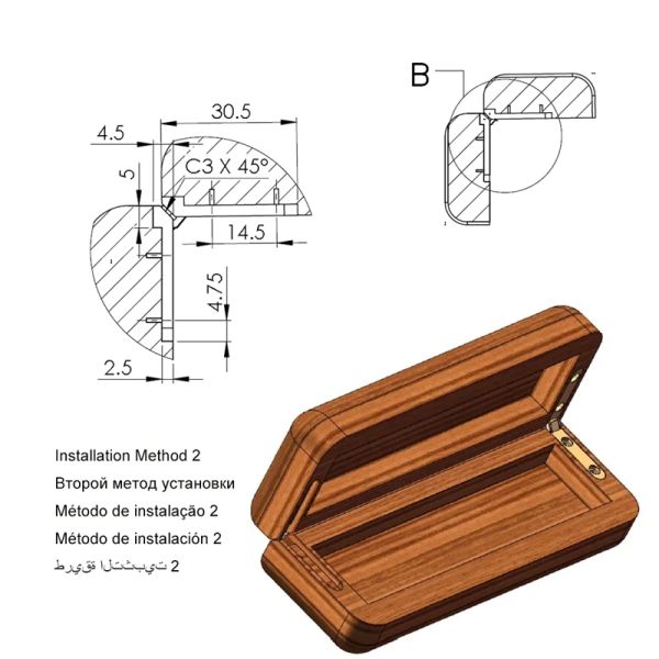 10pc 30x30 mm Small Furniture Hinge Alliage Zinc 90 degrés Sept-Letter Spring charnières pour bijouterie