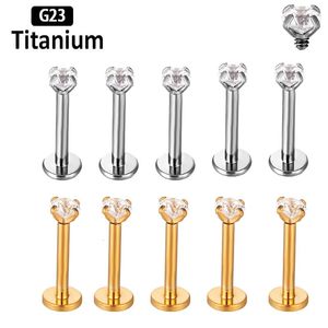 10PC 36 Piercing 24mm Zircon Labret fil interne lèvres anneaux oreille Stud conque Lobe corps bijoux boucles d'oreilles 16G 240110