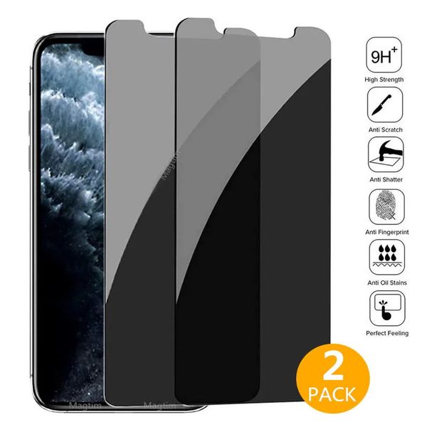 10 protectores de pantalla para teléfonos celulares 1-2 protectores de pantalla de privacidad para iPhone 14 13 11 Pro XS Max 12 Mini XR Vidrio templado antiespía para iPhone 15 7 8 Plus 231205